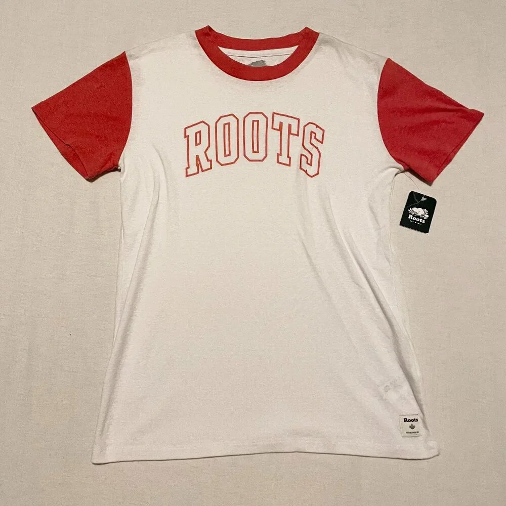 Roots Womens Varsity Chic Tshirt Size XS Shirt